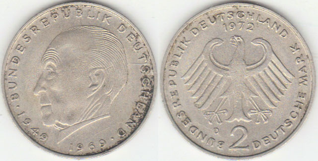 1972 D Germany 2 Mark A002602
